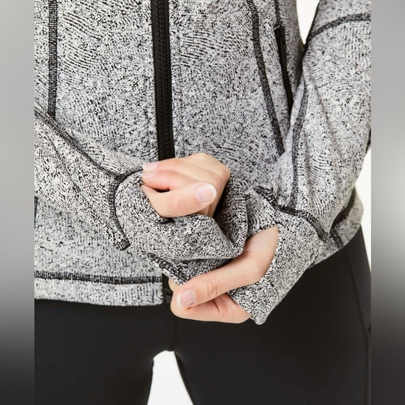 Lululemon Define Jacket Inverted Feathered Jacquard White Black - Picture 2 of 10